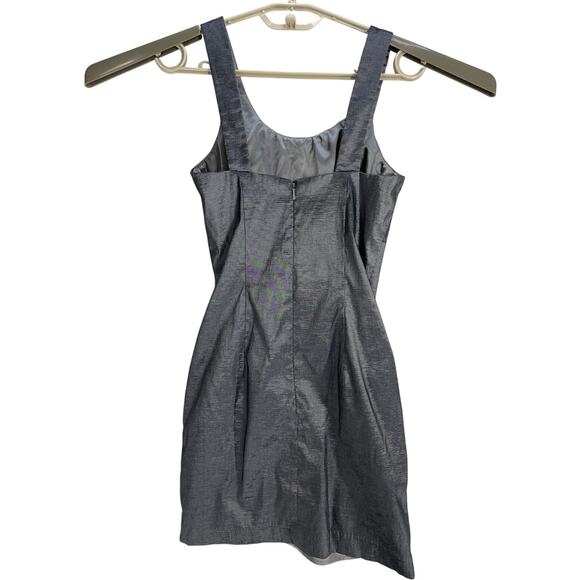 Y2K Jessica McClintocks Cocktail Dress Size 6 Petite Silver Studded HOCO Prom - Picture 3 of 7